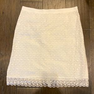 Cream colored cotton lace skirt